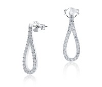 Water Drop Shaped With CZ Stud Earring STS-3379